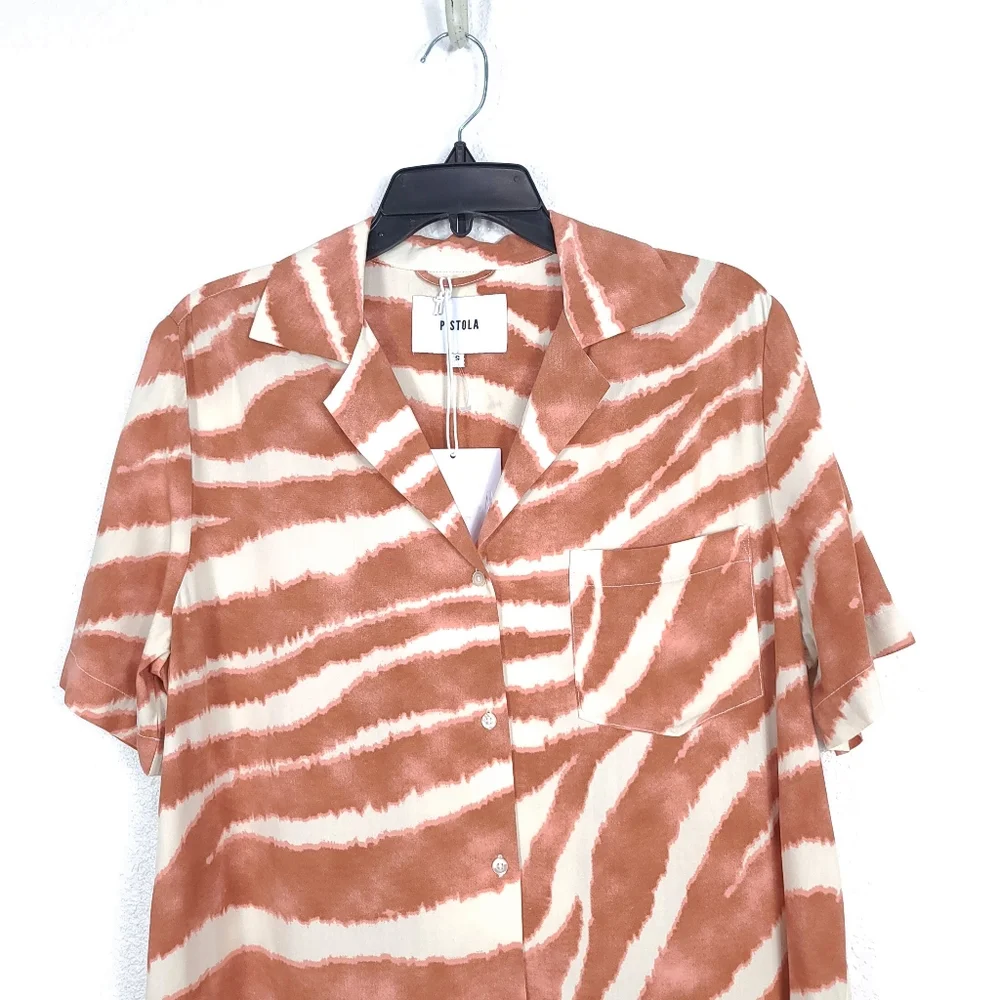PISTOLA Lucy Safari Dream Contemporary Animal Print Button Down Shirt - Picture 5 of 12
